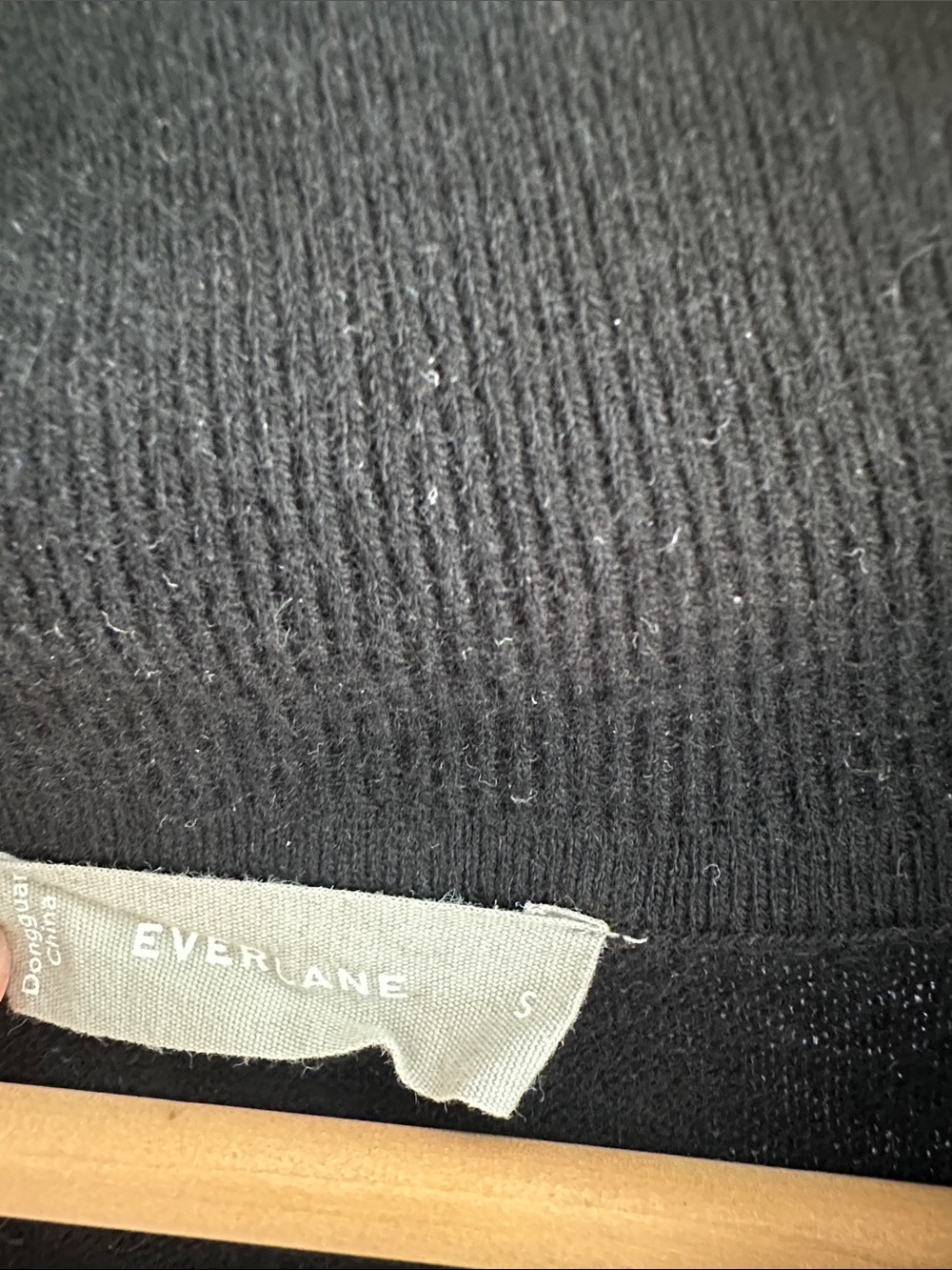 Everlane Black Half-Zip Wool and Yak Sweater Funnel Neck Size Small - Picture 3 of 5